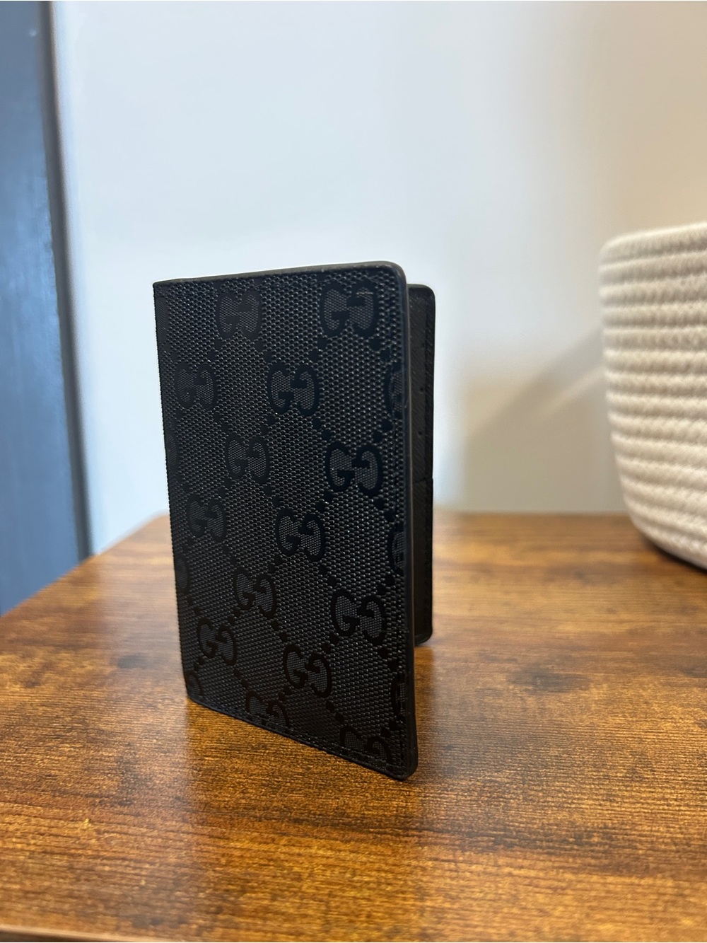 Gucci Black GG Embossed Card & Key Holder